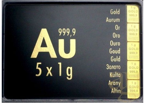 Gold Combibarren zlatá tehla 5 x 1 g