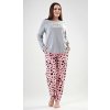 Dámské pyžamo dlouhé Simona - šedá - 4XL Dámské pyžamo dlouhé Simona - šedá - 4XL