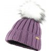 Bontis Rebrovaná dámska čiapka s kožušinovým brmbolcom - Púdrovo fialková | uni Bontis Rebrovaná dámska čiapka s kožušinovým brmbolcom - Púdrovo fialková | uni