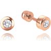 Minet JMG0150WRE00 zlaté skrutkovacie náušnice z ružového zlata s bielymi zirkónmi Au 585/1000 1,20g