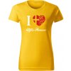 T-ričko I Love Alfa Romeo dámske tričko Farba trička: Žltá, Farba potlače: Biela, Veľkosť: L T-ričko I Love Alfa Romeo dámske tričko Farba trička: Žltá, Farba potlače: Biela, Veľkosť: L