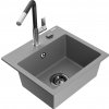 MEXEN/S MEXEN/S - Milo granitový drez 1-miska vrátane batérie Flora, šedá 6505-71-670401-07-B MEXEN/S MEXEN/S - Milo granitový drez 1-miska vrátane batérie Flora, šedá 6505-71-670401-07-B