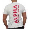 Alpha Industries Backprint T tričko pánske white red biele