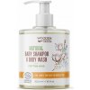 WoodenSpoon Dětský sprchový gel a šampon na vlasy 2v1 Cotton Kiss 300 ml WoodenSpoon Dětský sprchový gel a šampon na vlasy 2v1 Cotton Kiss 300 ml