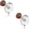 Šperky eshop - Strieborné 925 náušnice, okrúhly oranžovohnedý krištálik Swarovski, 2,5 mm I28.27 Šperky eshop - Strieborné 925 náušnice, okrúhly oranžovohnedý krištálik Swarovski, 2,5 mm I28.27