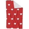 Takoy rýchloschnúci uterák srdcia 6 cm biele na červenom-HT-00999 50 x 90 cm