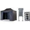 Nožnicový párty stan 2x4 m TENTino BIG HEXAGON EXTREME Farba opláštenia: 11A - ČIERNA Nožnicový párty stan 2x4 m TENTino BIG HEXAGON EXTREME Farba opláštenia: 11A - ČIERNA