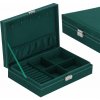 Šperkovnica 28x19,5x7 cm zelený zamat s organizačnou priehradkou OEM Šperkovnica 28x19,5x7 cm zelený zamat s organizačnou priehradkou OEM