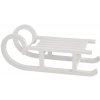 Biele drevené sánky – dekorácia 20 × 8 × 8 cm Biele drevené sánky – dekorácia 20 × 8 × 8 cm