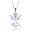 MINET Strieborný náhrdelník anjel s modrým zirkónom MINET Strieborný náhrdelník anjel s modrým zirkónom