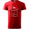 Futbalová lopta kopačka jedným ťahom - Klasické pánske tričko vyššej gramáže - L ( Červená ) Futbalová lopta kopačka jedným ťahom - Klasické pánske tričko vyššej gramáže - L ( Červená )