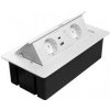 GTV MULTISOFT Nábytková Zásuvka 2x Schuko, USB A+C, RJ45, napájecí kabel se zástrčkou, bílá GTV MULTISOFT Nábytková Zásuvka 2x Schuko, USB A+C, RJ45, napájecí kabel se zástrčkou, bílá