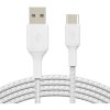 BELKIN kabel oplétaný USB-C - USB-A, 1m, bílý (CAB002bt1MWH) BELKIN kabel oplétaný USB-C - USB-A, 1m, bílý (CAB002bt1MWH)