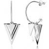 Šperky eshop - Strieborné náušnice 925 - lesklé trojuholníky a guličky, úzky ublúk s guličkou, puzetky AA39.12 Šperky eshop - Strieborné náušnice 925 - lesklé trojuholníky a guličky, úzky ublúk s guličkou, puzetky AA39.12