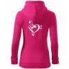Husľový kľúč srdce - Mikina dámska trendy zipper s kapucňou - XS ( Purpurová ) Husľový kľúč srdce - Mikina dámska trendy zipper s kapucňou - XS ( Purpurová )