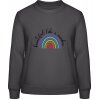AWDis Sweat Mikina - Dúha s nápisom - Beautiful like a rainbow - Búrková sivá - XL - Dámske AWDis Sweat Mikina - Dúha s nápisom - Beautiful like a rainbow - Búrková sivá - XL - Dámske