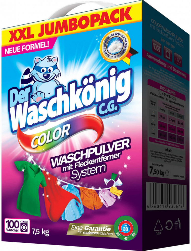 Waschkönig Color prací prášok 6,5 kg 100 PD