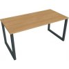 Pracovný stôl UNI O, 160x75,5x80 cm, dub/čierna Pracovný stôl UNI O, 160x75,5x80 cm, dub/čierna