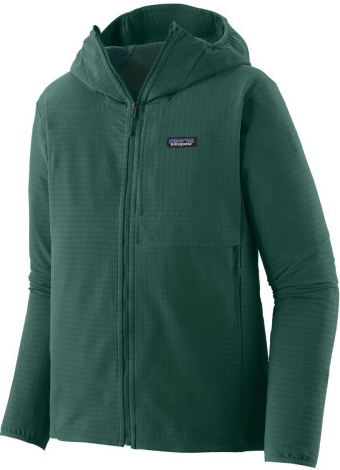 Patagonia R1 TECHFACE HOODY tmavo zelená