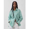 GAP Oversize popelínová košeľa s logom Big Shirt Zelená L Zelená Zelená GAP Oversize popelínová košeľa s logom Big Shirt Zelená L Zelená Zelená