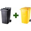 Akciový balíček - Popolnica Odpadová nádoba 240L čierna + žltá Akciový balíček - Popolnica Odpadová nádoba 240L čierna + žltá