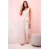 Kesi Włoski Dámska kombinéza bez rukávov so širokými nohavicami a ozdobnými gombíkmi béžový ružová One size Kesi Włoski 5907302893451 Kesi Włoski Dámska kombinéza bez rukávov so širokými nohavicami a ozdobnými gombíkmi béžový ružová One size Kesi Włoski 5907302893451