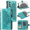 Multifunkčné peňaženkové puzdro Totem Zipper na Samsung Galaxy A36 5G - Zelená Multifunkčné peňaženkové puzdro Totem Zipper na Samsung Galaxy A36 5G - Zelená