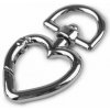 Kovová karabína otočná srdce, prievlak 15 mm - 1 ks 1 nikel Kovová karabína otočná srdce, prievlak 15 mm - 1 ks 1 nikel