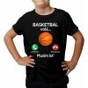 Basketbal volá, musím ísť - detské tričko s potlačou - Tričkový | 5 | 6 | Čierna Basketbal volá, musím ísť - detské tričko s potlačou - Tričkový | 5 | 6 | Čierna