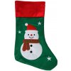 Vianočná pančucha zelená so snehuliakom