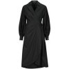 Karl Lagerfeld Dlhé šaty WRAP SHIRT DRESS Čierna Karl Lagerfeld Dlhé šaty WRAP SHIRT DRESS Čierna