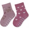 Sterntaler Ponožky protišmykové Medvedík ABS 2ks v balení purple dievča