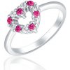 JVD SVLR0434SH2BR - Strieborný prsteň so zirkónmi srdiečko 45 mm 1.30 g JVD SVLR0434SH2BR - Strieborný prsteň so zirkónmi srdiečko 45 mm 1.30 g