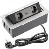 GTV Nábytková zásuvka SOFT 2x zásuvka Schuko, USB A+C, napájecí kabel se z GTV Nábytková zásuvka SOFT 2x zásuvka Schuko, USB A+C, napájecí kabel se z