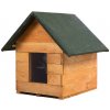 MKSTOR Drevená búda pre Psa z Masívu 75x72x52cm, zelená strecha MKSTOR Drevená búda pre Psa z Masívu 75x72x52cm, zelená strecha