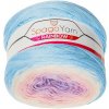 BELLATEX SpagoYarn Rainbow 250 g – 13 fialová, ružová, modrá