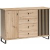 Bývaj s nami SK, CAROLYN 4 široká komoda na nožičkách, dub artisan kov,LTD Bývaj s nami SK, CAROLYN 4 široká komoda na nožičkách, dub artisan kov,LTD