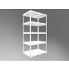 Biedrax Kovový regál 45 x 120 x 210 cm, biely - 5 políc biele lamino 12mm