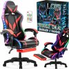 GAMINGOVÉ KRESLO PRE HRÁČA ŠKORPINOVÉ KRESLO KANCELÁRSKE S PODNOŽKOU + MASÁŽ + LED GAMINGOVÉ KRESLO PRE HRÁČA ŠKORPINOVÉ KRESLO KANCELÁRSKE S PODNOŽKOU + MASÁŽ + LED