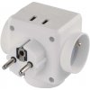 Emos Rozdvojka 240V 3×guľatá, 2×USB P0024 U Emos Rozdvojka 240V 3×guľatá, 2×USB P0024 U