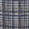 Strima Linnen Viscose Print - Hand Painted Check, Denim Strima Linnen Viscose Print - Hand Painted Check, Denim