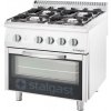 STALGAST Sporák plynový 4 horáky (3,5+2x5+7) s rúrou plynovou, G20 800x700x850 mm | STALGAST, Linia 700 STALGAST Sporák plynový 4 horáky (3,5+2x5+7) s rúrou plynovou, G20 800x700x850 mm | STALGAST, Linia 700
