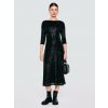 BIG STAR Dámske midi šaty s flitrami a 3/4 rukávmi čierne Alex 906 S BIG STAR Dámske midi šaty s flitrami a 3/4 rukávmi čierne Alex 906 S