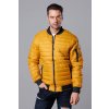 Pánska prešívaná bombera tmavo žltá (MY02-23) odstíny žluté XL Pánska prešívaná bombera tmavo žltá (MY02-23) odstíny žluté XL