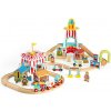 Bigjigs Rail Drevená vláčikodráha zábavná púť 54 dielov Bigjigs Rail Drevená vláčikodráha zábavná púť 54 dielov