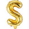 PartyDeco Fóliový balón písmeno S 35cm zlatý PartyDeco Fóliový balón písmeno S 35cm zlatý