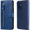 Peňaženkové kožené puzdro Calf Zipper na Oppo Reno 7 5G - Modrá Peňaženkové kožené puzdro Calf Zipper na Oppo Reno 7 5G - Modrá