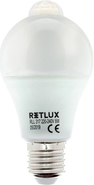 Retlux RLL 317 A60 E27 PIR žiarovka 8W WW Retlux RLL 317 A60 E27 PIR žárovka 8W teplá biela