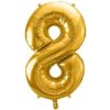 PartyDeco Fóliový balón Číslo 8 zlatý 86cm (Narodeninový fóliový balón číslo osem, vhodný na plnenie vzduchom aj héliom.) PartyDeco Fóliový balón Číslo 8 zlatý 86cm (Narodeninový fóliový balón číslo osem, vhodný na plnenie vzduchom aj héliom.)