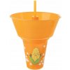 Orion Pohár na pitie s miskou na popcorn oranžový 550 ml